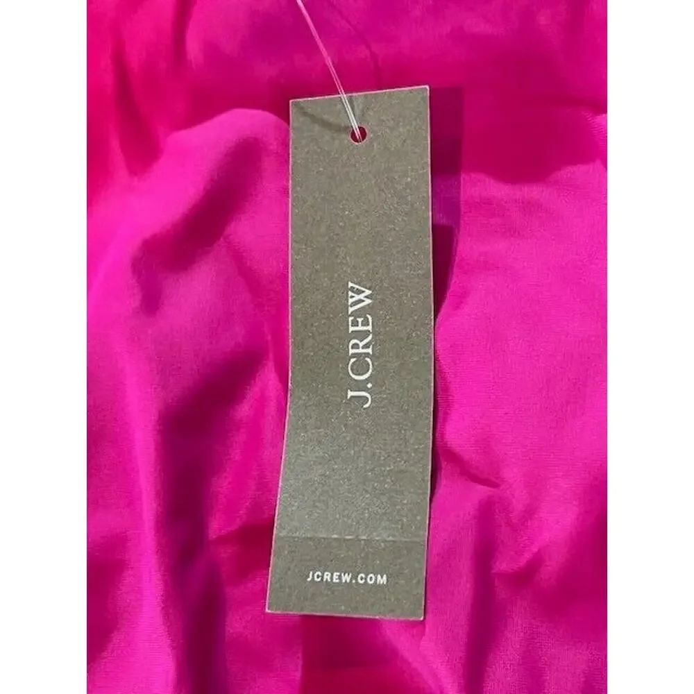 J.Crew Womens‎ Ruched Ruffle One Piece Swimsuit Beach Fuchsia Pink Size 8 NWT